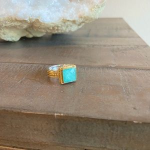 Anna Beck Amazonite Quartz Cushion Stone Ring
